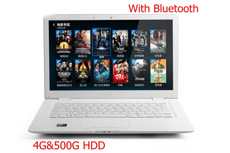 2015 Best Sell 14 inch Cheap laptop computer 4G 500G Dual Core 2 41ghz Bluetooth WiFi