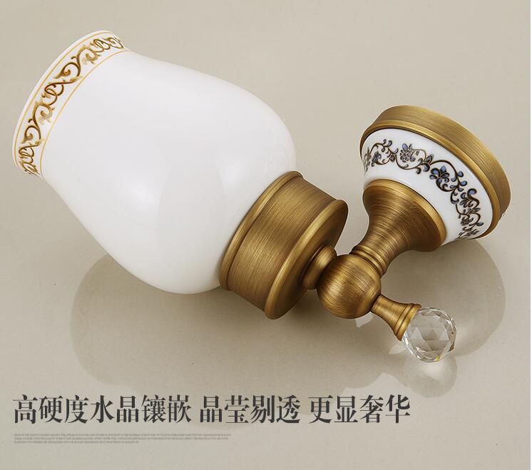 Description Picture 3 of itemBrass antique single crystal cup holder toothbrush cup holder bathroom accessory sanitary ware bathroom furniture toilet
