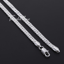 3 4 5mm Mens Chain 18K White Yellow Gold Filled Necklace Flat Close Curb womens Necklace
