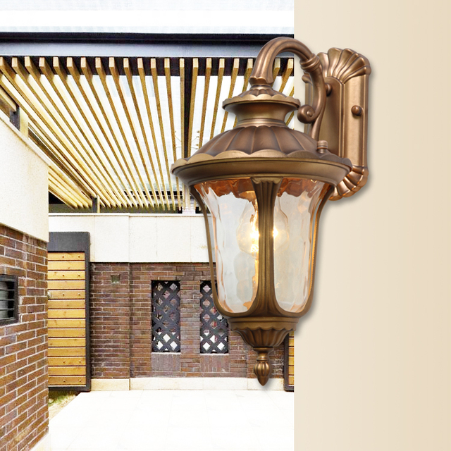 American Vintage LED Wall lamp Outdoor Wall Sconce Lighting Waterproof Garden Wall Light Glass ...