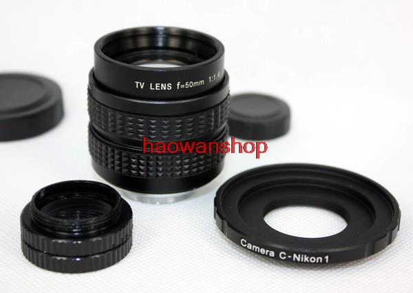 زبي+كبير 50mm F1.4 CCTV TV Movie Lens c mount for Nikon 1 Mount V1 J1 J2 J3 ...