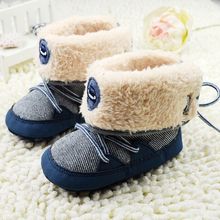 First walkers boots baby shoes winter crib shoes t-tied plushed baby boy’s boots warm linen