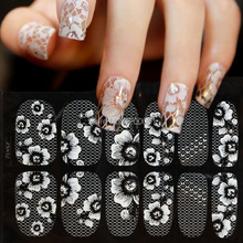 Free Shipping 1 sheet out of 16 styles lace pierced nail art decorations beauty foils sticker