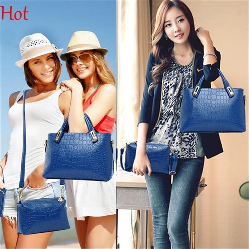 3PCS set Bags Hot Fashion Women Leather Handbag Satchel Shoulder Bag Embossing Composite Bags Elegant Clutch