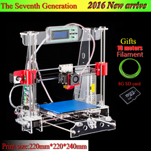 The 7th Generation Prusa i3 3d Printer DIY kit P802M High Precision Reprap Big print size 220*220*240mm