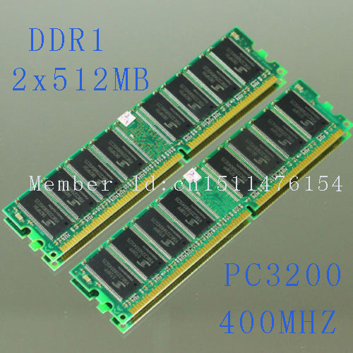Hot!! Free shipping 1GB 2x512MB PC3200 ddr400 400Mhz 184PIN Low Density DDR DDR1 Desktop memory Non-ECC RAM NEW