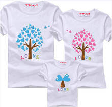 2015 summer style family set clothes for mother and daughter t shirt for father mother and