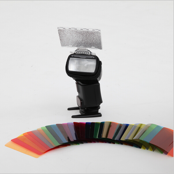 Falcon Eyes CFA-30K Flash Speedlite 30 Colors Color Gel Kit with Barndoor & Reflector & Bag for Canon Nikon YONGNUO GODOX
