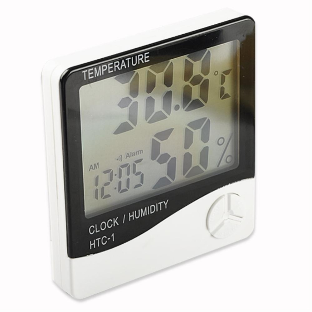 LCD LED Light Digital Indoor Sensors Thermometer Temperature Hygrometer Humidity C f clock Time Alarm Calendar