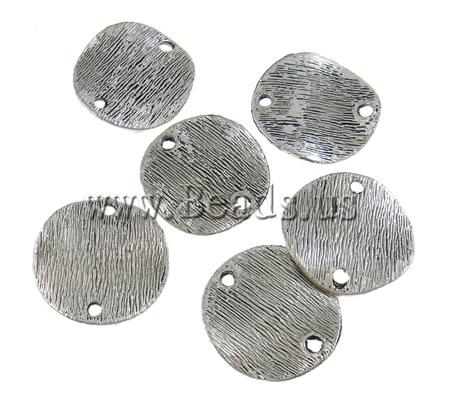 Free shipping!!!Zinc Alloy Connector,Designs, Flat Round, antique silver color plated, nickel, lead & cadmium free, 18x1mm