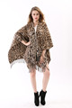 Cheap Foulard Hiver Fashion Designers Oversize Leopard Printed Ladies Blanket With Tassels Cashmere Cape And Ponchos