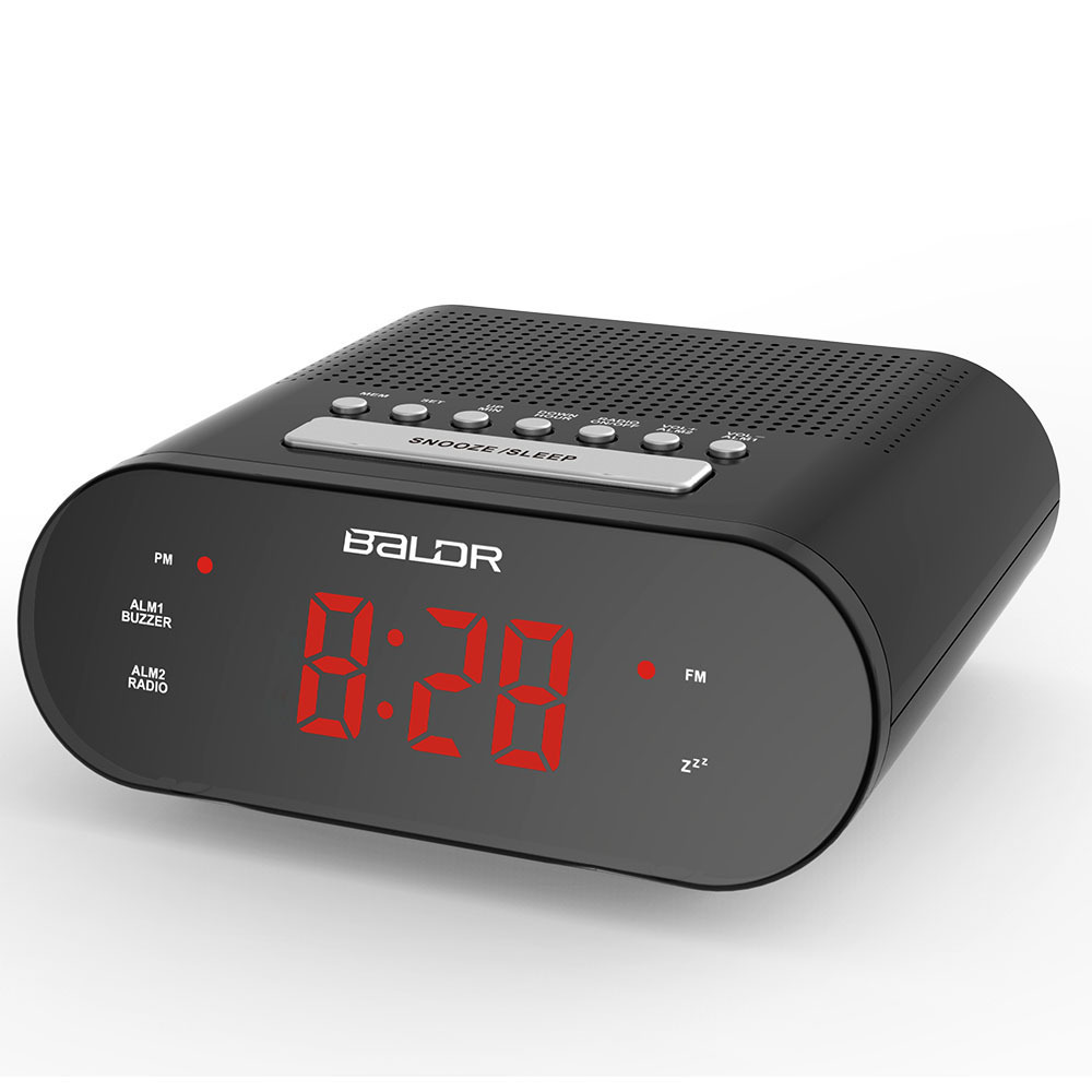 Red Led Digital Radio Alarm Clock, Dual Alarm FM button Clock Buzzer
