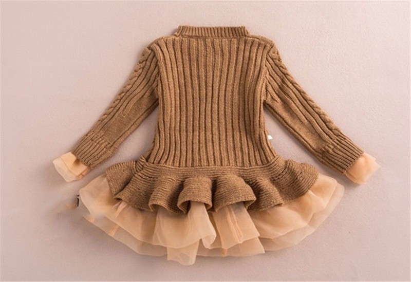 Knitted Sweater Dress Pullovers Sweaters With Lace Shrugs Dresses Crochet Long Free Shipping 2015 Autumn Winter Wholesale Kids (12)