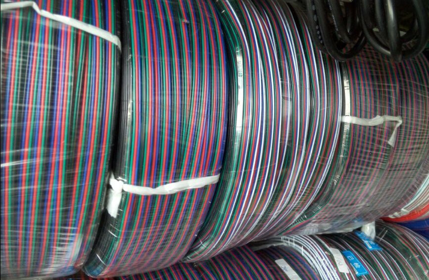 100m 4pin connector 4 wire rgb electric cable extention cord for rgb 3528 and 5050 led