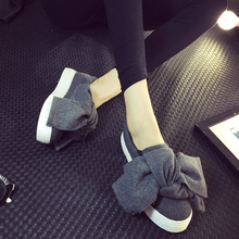 2016 Autumn Women’s Shoes Big Bowknot Round Head Women Loafers Thick Bottom Flats Shoes Casual Platform Shoes Woman Loafers