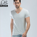 Cheap 2016 Men s Mr fashion sexy new large tops modal cotton short sleeve v neck