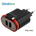 Sindvor 2 Port 5V 3 4A Smart Travel USB Charger Adapter EU Plug Mobile Phone Charger