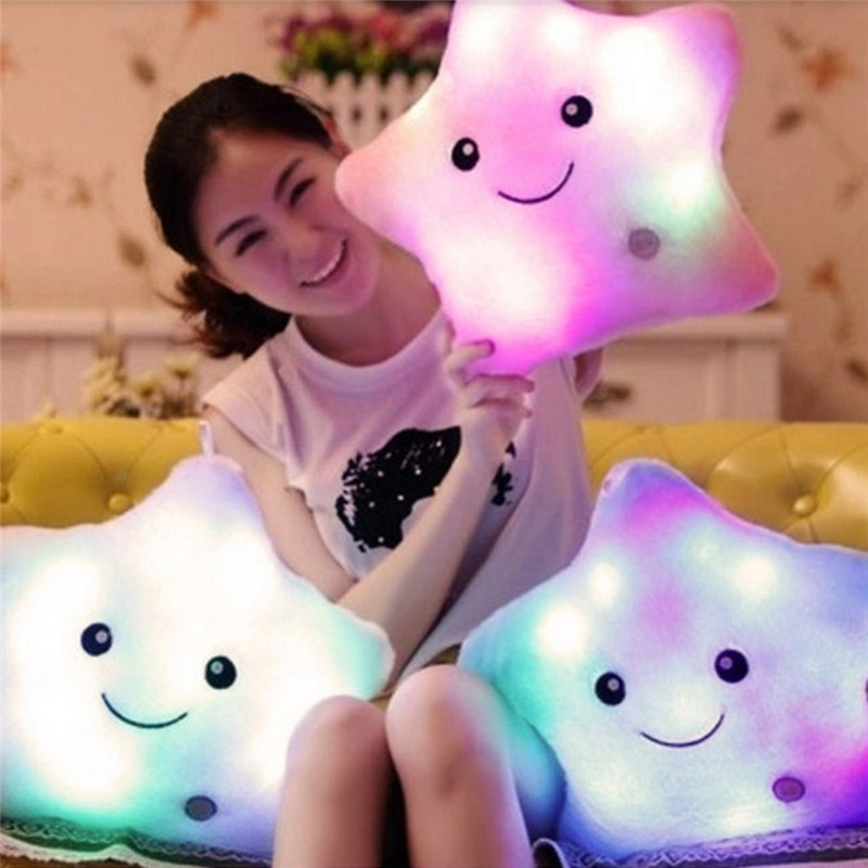 Cute Star Heart Animal Light Cushion Christmas Birthday Gifts Dream Colorful Glow LED Luminous Light Pillow Cushion Emoji Pillow