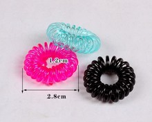 Fashion Multi color Plastic Invisibobble Traceless Elastic Hair Bands Ring Shaped Telephone Line Hair Jewelry For