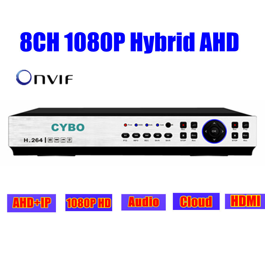cctv home security AHD dvr 8CH 1080P hd 8 channel HDMI 960H h.264 network hybrid audio video hvr nvr dvr recorder for ahd camera