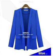2016 autumn new women Slim Casual long-sleeved Candy Color Lapel suit coat