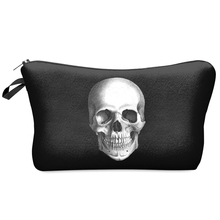 Multi-Colors Clutch Storage Women Cosmetic Cases 3D Print Fashion Skull Black Lady Travel Handbag Makeup Bag H42