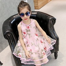 3-13 years old Girls’ Dress 2016 Summer New children clothing Organza flowers vest dress Princess Tutu dresses Children’s Dress