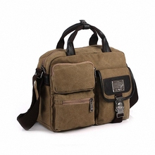 Multifunction Canvas men messenger bag fashion new leather shoulder bag vintage high quality Satchel School Military bag LI-913