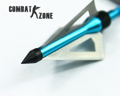 3Pcs pack Hunting Slingshot Arrowhead Aluminum Tips Steel Blades Blue Arrow Head for Shooting Compound Long