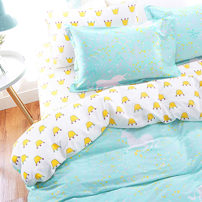 Cotton Scandinavia Kawaii Crown Unicorn Bedding Set Teen Us Ru