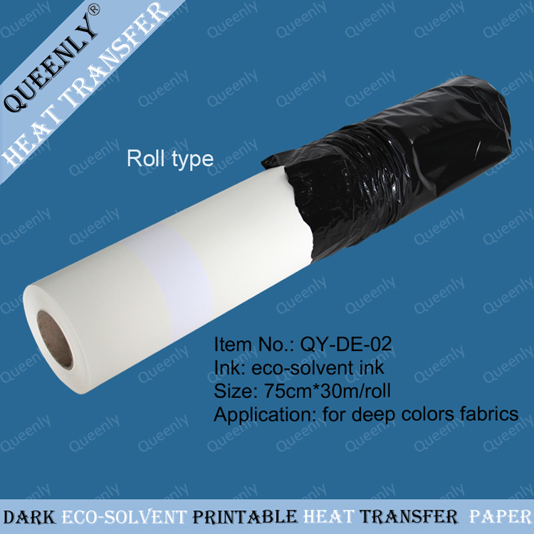 Dark eco solvent heat transfer paper roll type for dark color fabric