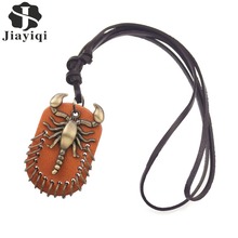 Vintage Steampunk Leather Necklace Scorpion Collares Necklaces & Pendants Fashion Statement Necklace for Women Men Jewelry 2015