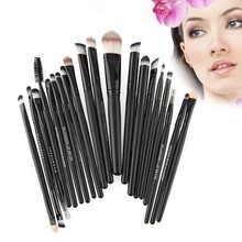 Pro 20pcs Make Up Eyeshadow Eyebrow Mascara Lip Sponge Eyeliner Brushes Set Kit Free shipping
