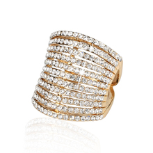 Senior jewelry Covered With Austrian Crystals 18k Gold Ring Hyperbole Ring Women Gift Free Shipping