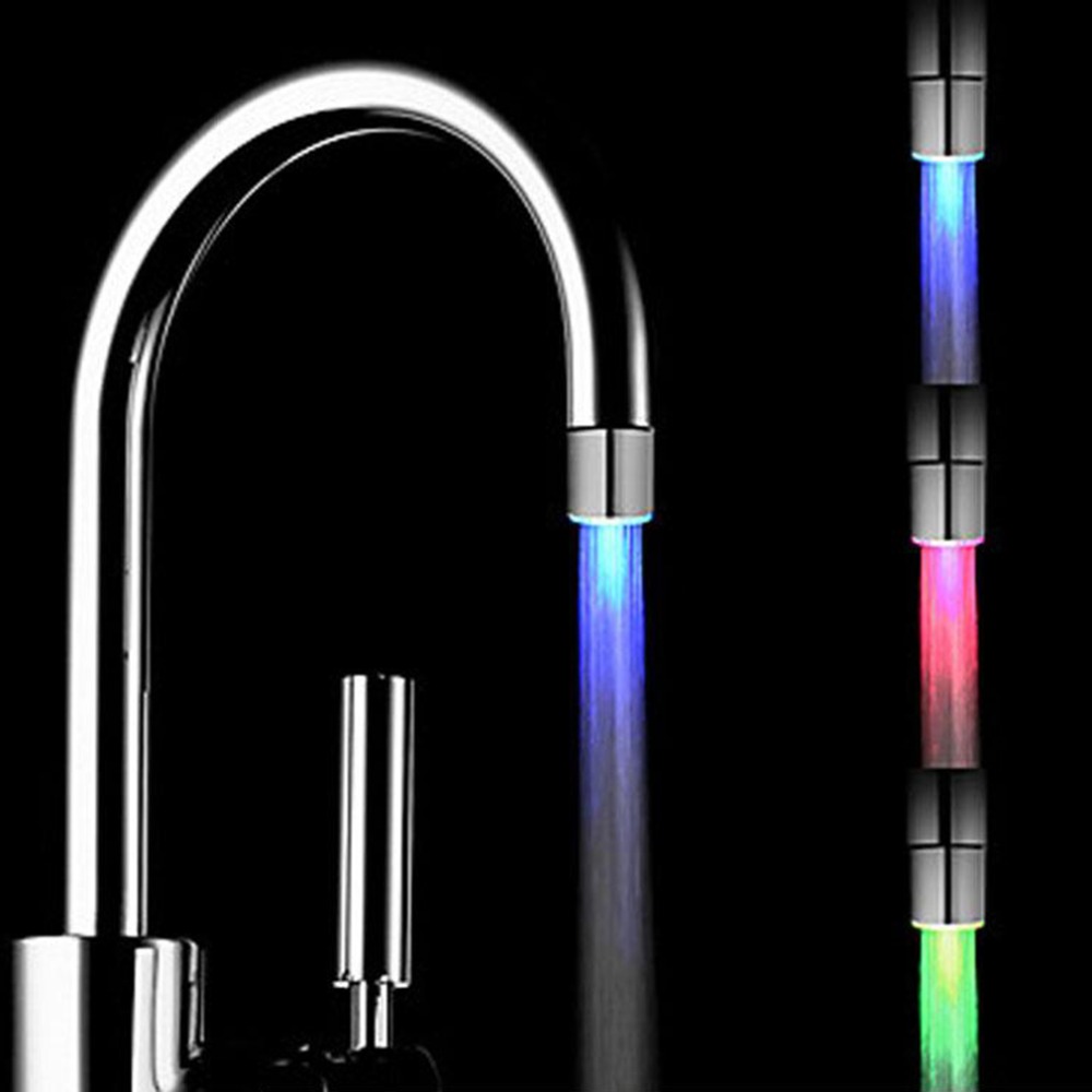 Hot Magical 3 Color Sensor RGB LED Light Water Faucet Tap Temperature Sensor New