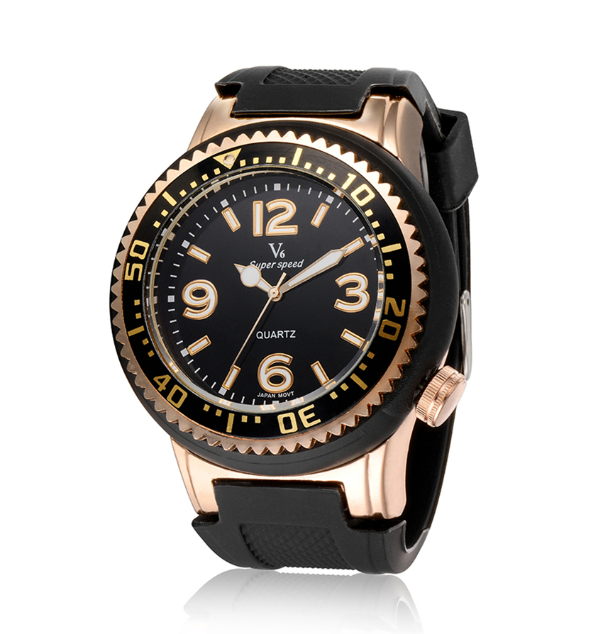 Relojes Masculino New Big dial V6 Military Casual Quartz Silicone Band Wristwatch Waterproof Men\'s Watch Fashion Masculino 