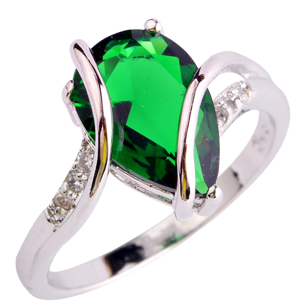 Кольцо с зеленым камнем серебро 925 проба