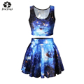 Beautiful Galaxy Space Print 2 Piece Set New Arrival Women Ball Gown And Vest Womens 2