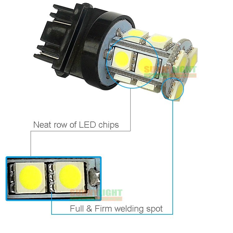 T20 W21 5W 7443 13 SMD 5050 LED Pure White Car Auto Light Source Brake Parking Reverse Lamp Bulb DC 12V (11)