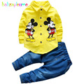 babzapleume Brand Spring Autumn Kids Boys Clothes Cartoon Mouse Shirt Pant 2PCS Set 0 4T Toddler