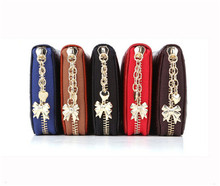 New Fashion Women Purse Genuine Leather Bag Wallet For Women Brand Designer Flower Vintage Wallet Zpper