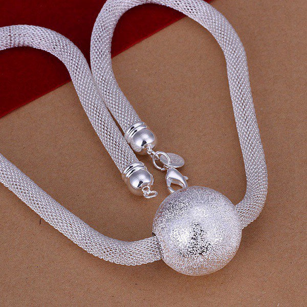 New Listing Hot selling silver plated frosted ball network chain Necklace Fashion trends Jewelry Gifts