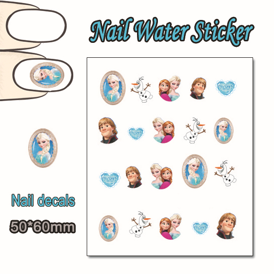 Cheap Nail 1 Sheet Cartoon Ice Snow Princess Nail Art Water Transfer Sticker Decal Sticker For