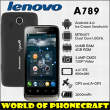 Lenovo A789 MTK6577 512M RAM 4G ROM Russian Menu 4.0 Inch 800*480 5.0 MP GPS Cheap Lenovo Phones