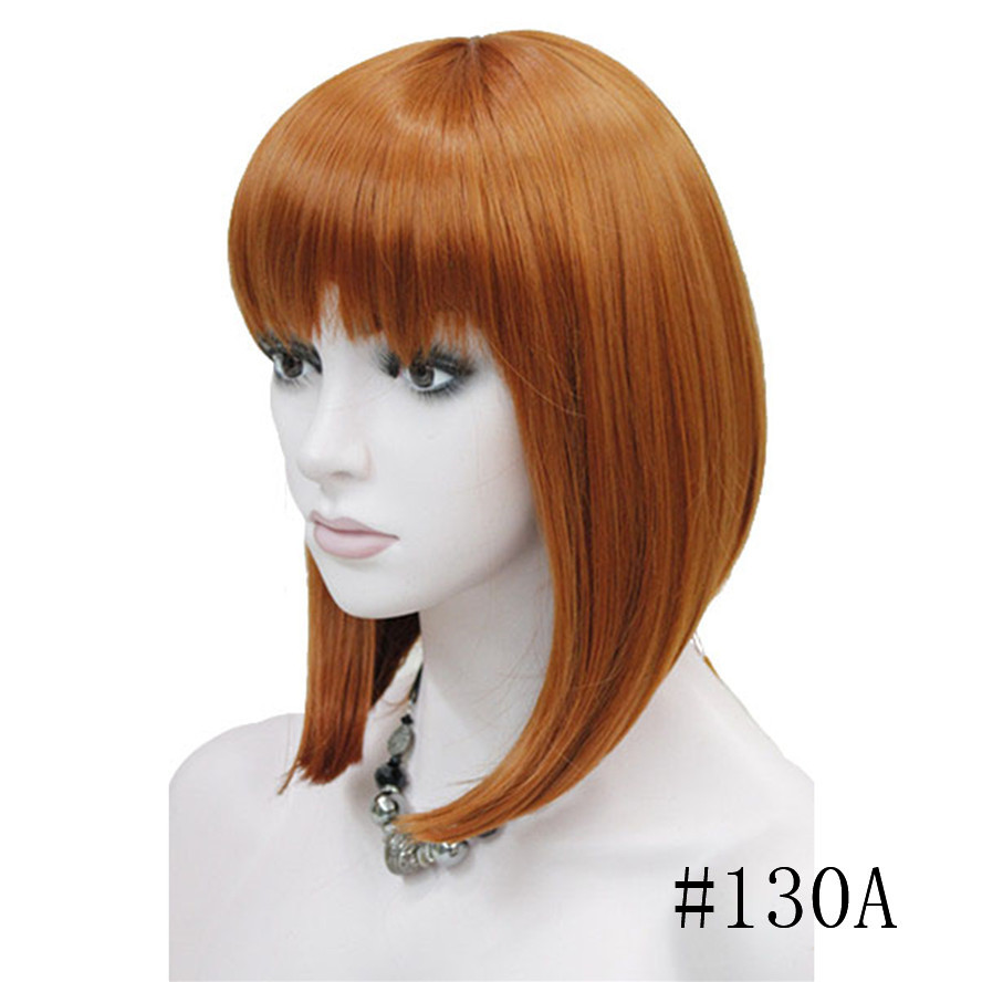 Strongbeauty Women S Wigs Neat Bang Bob Style Short Straight Hair