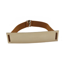 Elastic Mirror Metal Waist Belt Metallic Bling Plate Wide Band For Women Ladies Accessories HB88