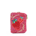 Trendy Change Purse Women Japan And Korean Style Adorable Fruit Embroidery Small Card Case Designer Casual