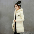 Korea 2016 New Winter Fashion Women Cotton Down Jacket Medium long Slim Big yards Thick Warm