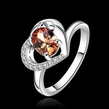 Wholesale Factory cheap Price R639 8 Silver plated new design delicate Ruby Ring for Women