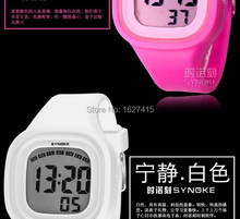 Electronic 2014 nueva moda estudiantes luz de la noche impermeable multifunción relojes de la jalea de silicona relojes infantiles